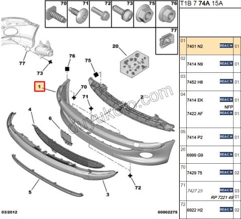 Ön Tampon P206 SIS- AST+