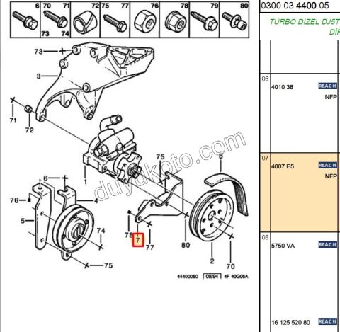 Direksiyon Pompası Bağlantı Ayağı BXR1 DJ5 DJ5T DJ5TED