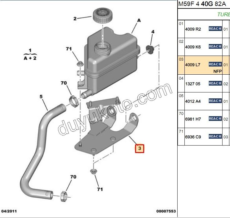 Direksiyon Yağı Depo Bağlantı Ayağı PRT2 DV6