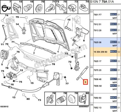 Motor Kaput Amortisörü P406 P106