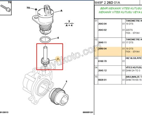 Kilometre Dişlisi 19DIS SIYAH Demir