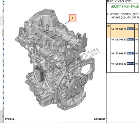 MOTOR KOMPLE 1.2CC 110HP B12XHL EURO6 110HP
