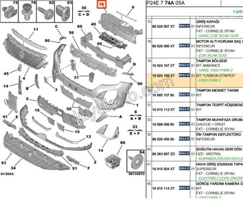 KAPLAMA ON TAMPON UST P20082MQ 3LED CARBON STRIPES