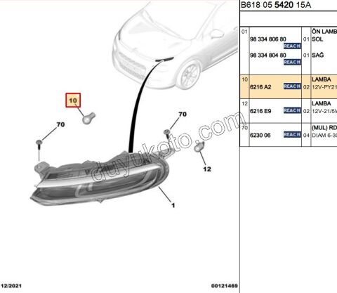 Sinyal Ampülü 93 KROM KAPLAMA DIAMOND PY21W 12V 21W