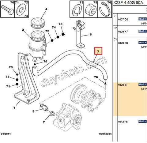 HORTUM DIREK HIDR DEPO + POMPA BXR1 DJ5 DJ5T DJ5TED