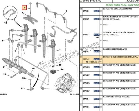 Enjektör Bağlantı Saplaması  BXR3