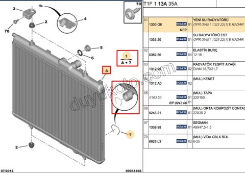 Motor Su Radyatörü P206GTI 2.0L 136HP KLN ALT TELLI