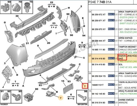 KROM EGZOZ CIKIS SAG P20082 GT