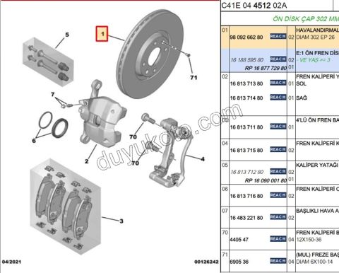 Ön Fren Diski Adet (X2)