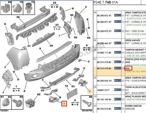 KROM EGZOZ CIKIS SOL P20082 GT
