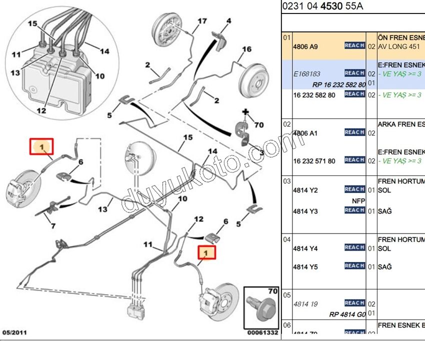 Fren Hortumu Ön C31 C32