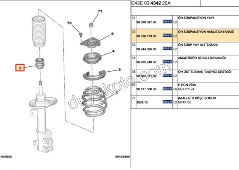 Ön Amortisör üst Takozu   Armut C43