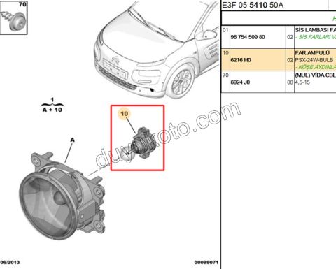 Peugeot 207 Citroen C3/C3 Picasso C4 DS3 Automobiles Sis Far Ampülü 2006/2017