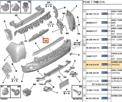DARBE EMICI ARKA TAMPON ALT P20082 P20082MQ