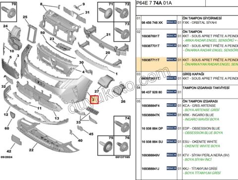 Ön Tampon P30083 3 LEDLI