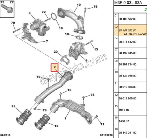 Turbo Hava Borusu 1.5HDİ Euro6