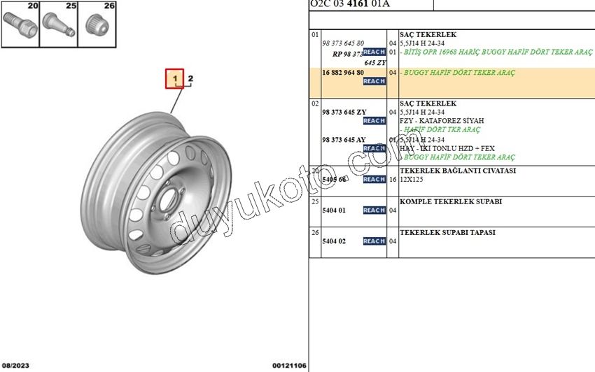 Sac Jant 14 INC Ami 5,5J14 H 24-34 SIYAH