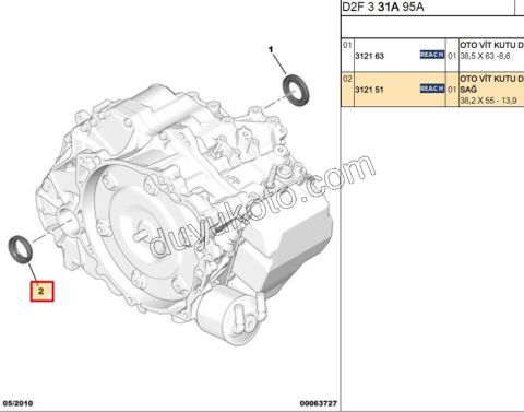 Aks Mili Sağ Keçe   C5 C6 AM6 OTO