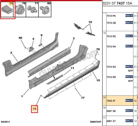 SEGMAN Ön Tampon ALT P106 P205 P405