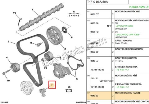 AYAK EKSANTRIK KAYIS GERGI ALT PLASTIK DV4 1.6HDİ Euro4