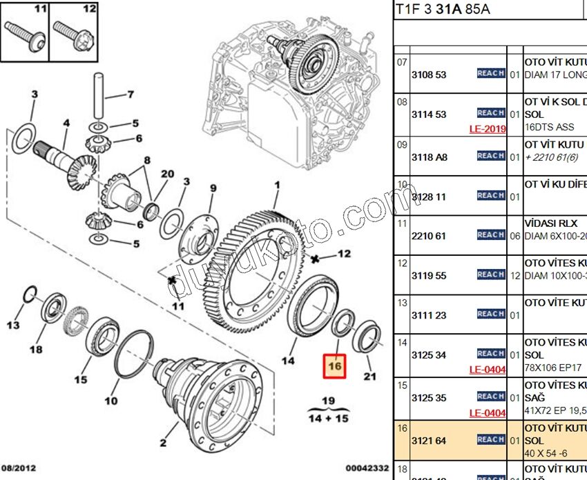 Aks Mili Sol  Keçe Otomatik Vites (AL4)