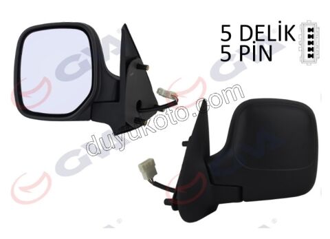 Peugeot Partner Dikiz Aynası Sol ELEK+ (Rezistanslı) 5PIN KAPAK+ 1997/2009