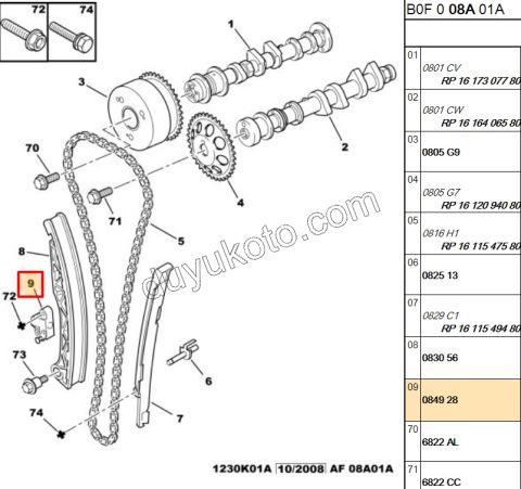 Eksantrik/Triger Zincir Gergisi P107 1.0CC 384F