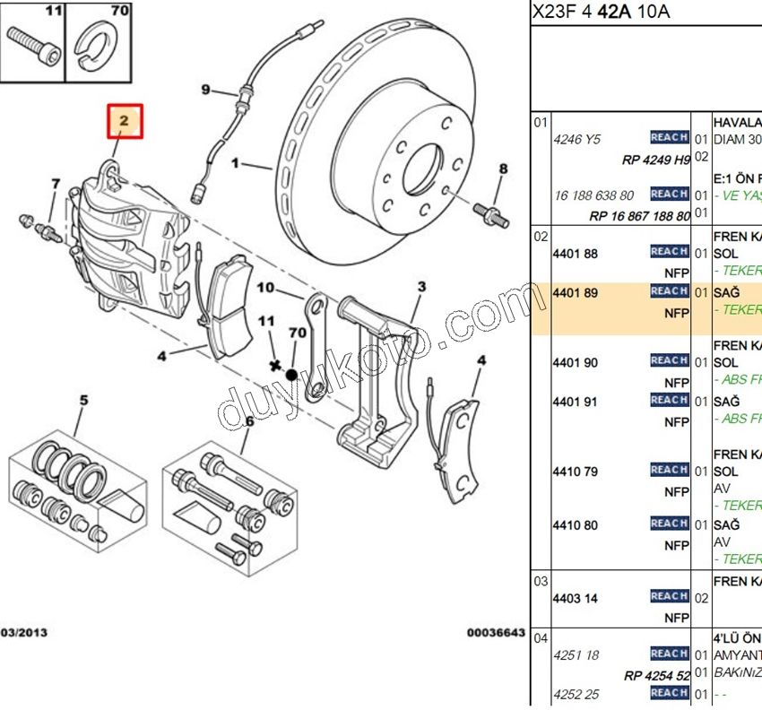 KALIPER FREN ON R BXR1 18Q