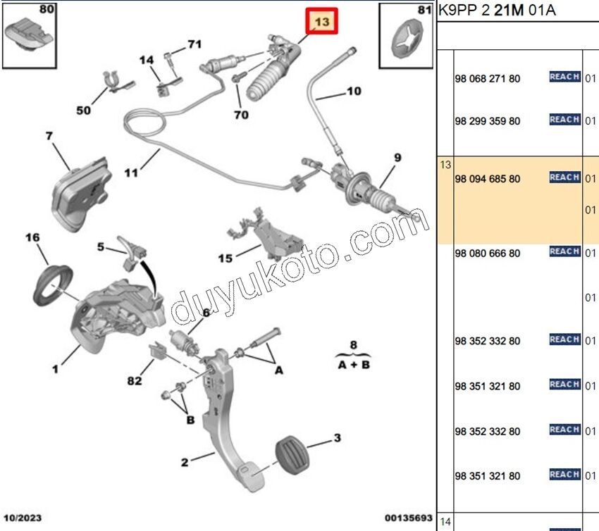 MERKEZ DEBRIYAJ ALT P301 EXP4 1.5HDİ Euro6 BITIS OPR 15273