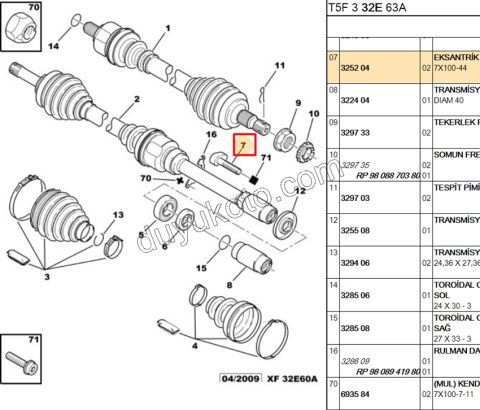 CIVATA ON AKS TASIYICI RULMAN L ALL MOD SOMUN