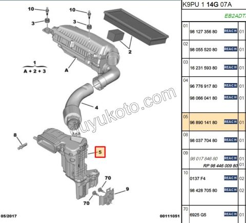 2019> Partner Rifter Berlingo Combo Doblo Proace City Hava Dinlendirme Kazanı 1.2CC 100HP 308 3008 508 5008 2020 Sonrası
