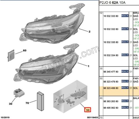 Opel Corsa Far Tamir Takımı Sol 2019/2023