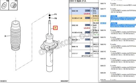 Ön Sol Amortisör P406