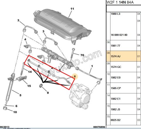 Enjektör Geri Dönüş Hortumu Takım 2.0HDİ 16V 163HP