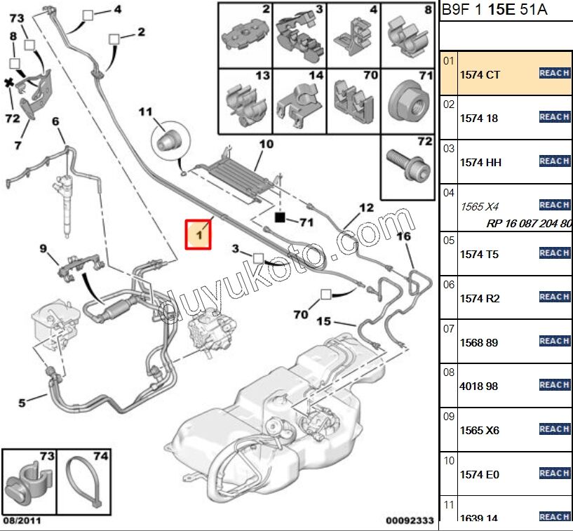 Yakıt Hortumu 2LI DEPO+YAKIT SOGUT 1.6HDİ Euro4 P307 P3081 PRT3