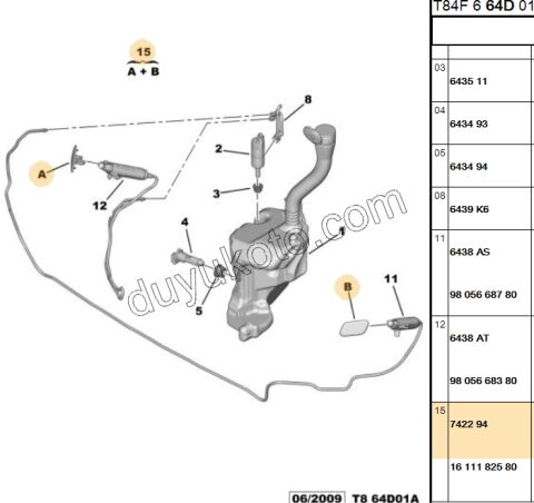 Far Yıkama Kapağı Takım 3008