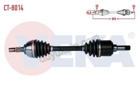 Aks Mili Sol PRT1 PRT2 ABS'siz