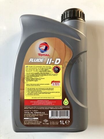 HİDROLİK DİREKSİYON VE OTOMATİK ŞANZIMAN YAĞI 1LT TOTAL YAG ATF FLUIDE II D
