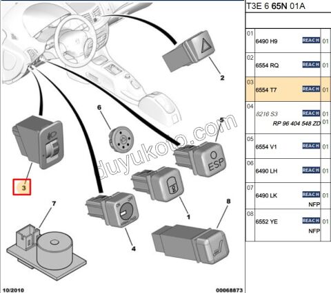 Far Yükseklik Ayarı Anahtarı P206 P206+