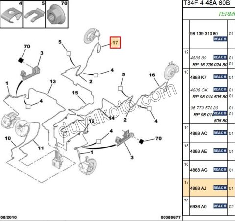 Fren Hidrolik Borusu Arka Sağ P30081