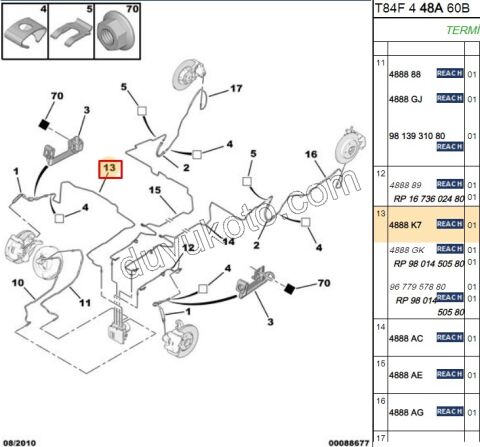 Fren Hidrolik Borusu Ön Sağ P30081