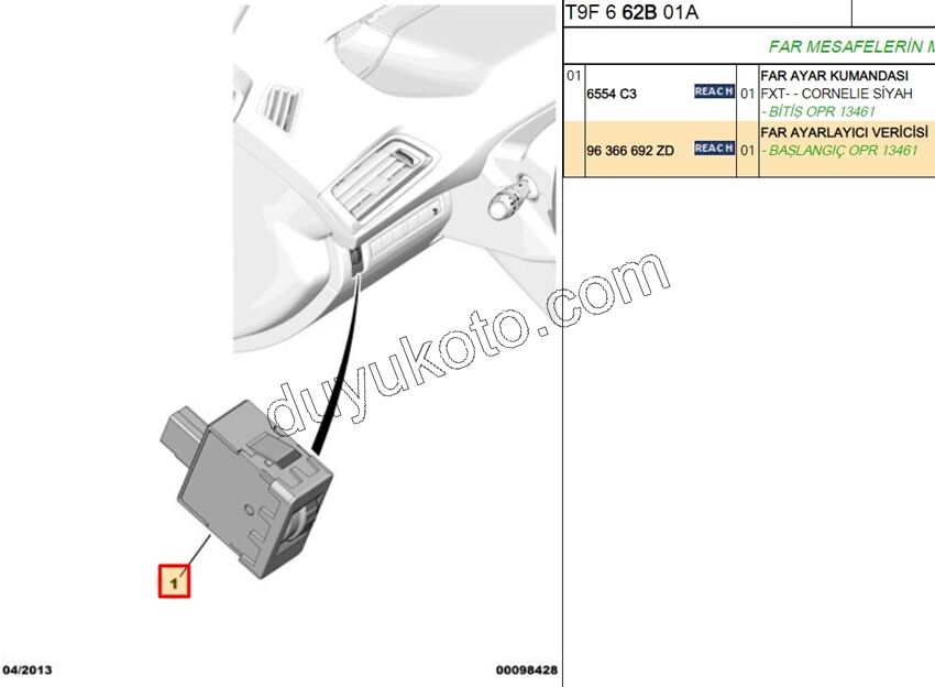 Citroen Xsara Dikiz Aynası Sol Elektirikli Rezistanslı 1998/2000