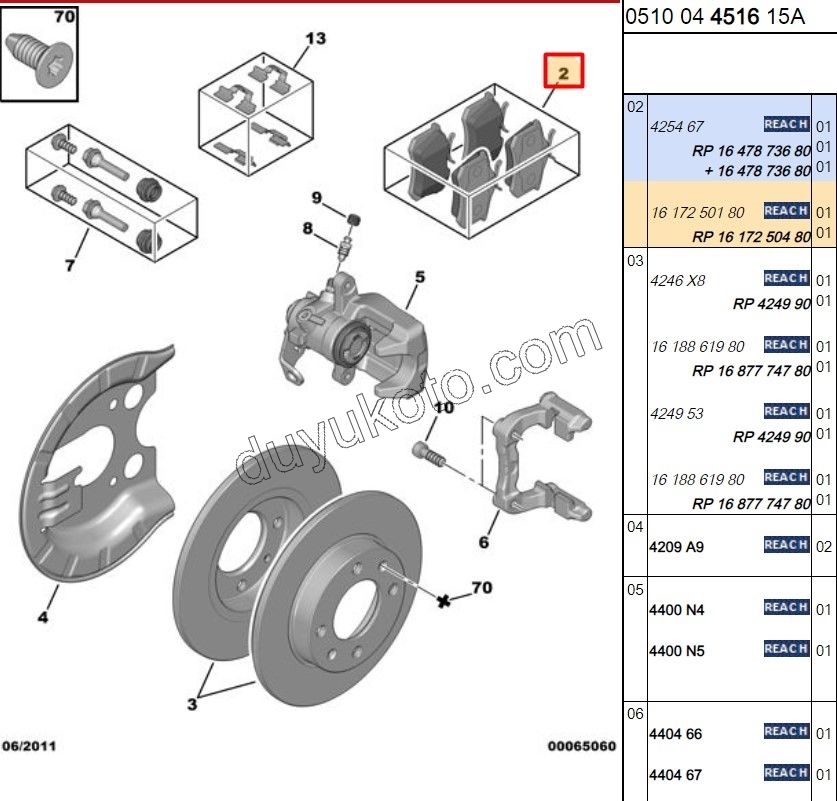 Fren Balatası Arka Tk P3071