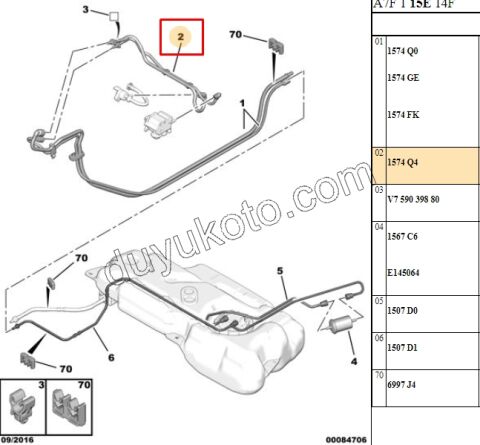 Yakıt Hortumu 2LI P207 P308 P30081 1.6THP 150HP 175HP