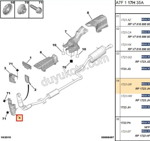 MUHAFAZA ISI KALKANI ON ALT KATALIZOR P207 1.6VTi 120HP 150HP