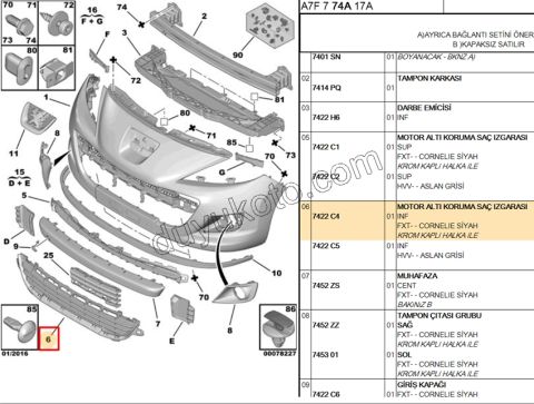 Ön Tampon Izgarası Alt P207MQ SIYAH+ KROM