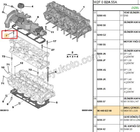 CIVATA EKSANTRIK UST KAPAK 1.6HDİ Euro4/Euro5/Euro6