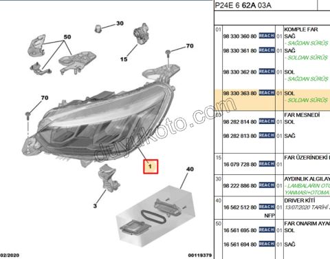 Peugeot 208 2008 Far Sol ECO LED 2019/2023