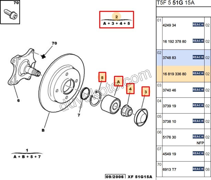 Arka Teker Rulmanı P307