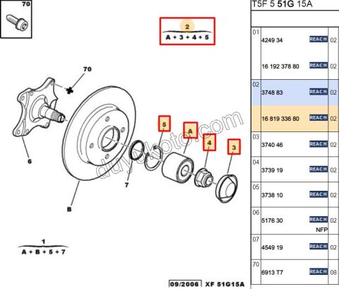 Arka Teker Rulmanı P307